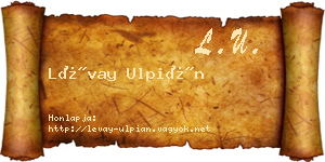Lévay Ulpián névjegykártya
